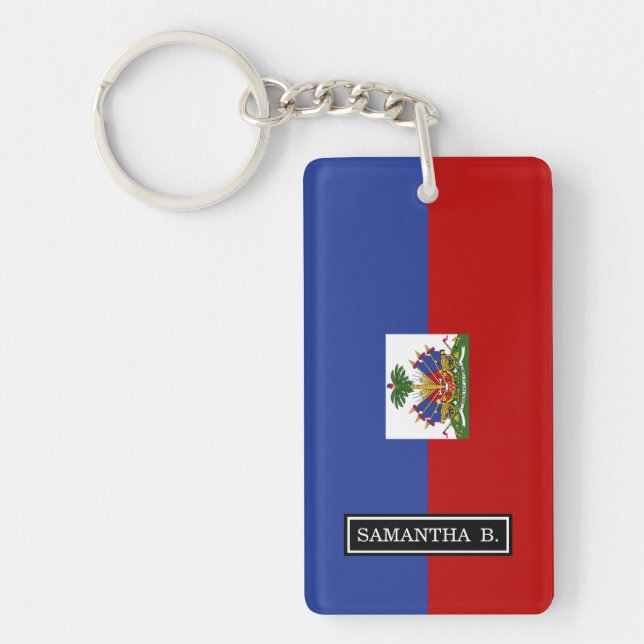 Klassische haitianische Flagge Schlüsselanhänger (Vorderseite)