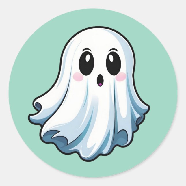 Klassische Halloween-Ghost-Sticker Runder Aufkleber (Vorderseite)