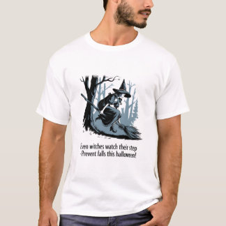 Klassische Halloween-Sicherheit mit Hexe T-Shirt