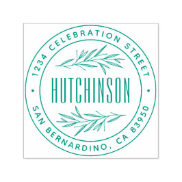 Klassische handgezeichnet Zweige Runde Rücksendead Permastempel