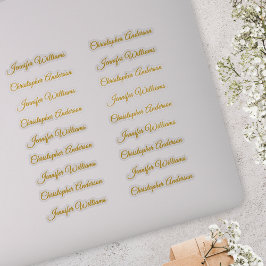 Klassische Handschrift 18 Gastnamen - Gold Aufkleber