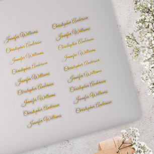 Klassische Handschrift 18 Gastnamen - Gold Aufkleber