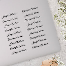 Klassische Handschrift 18 Gastnamen - Schwarz Aufkleber