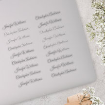 Klassische Handschrift 18 Gastnamen - Silber