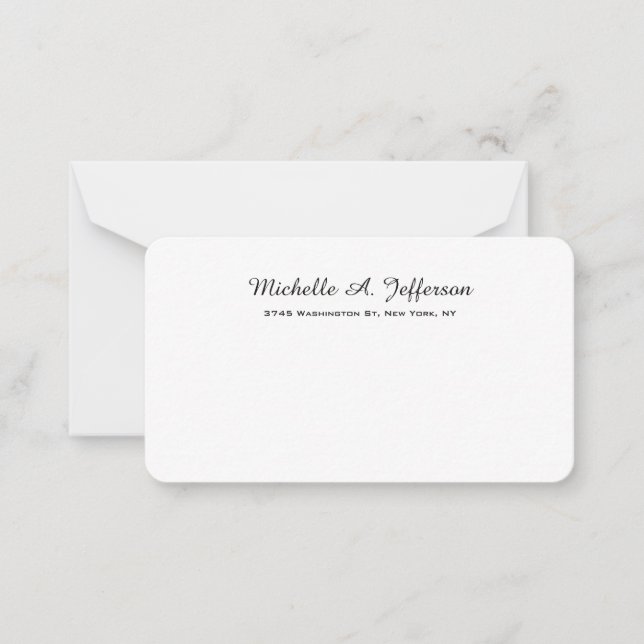 Klassische Handschrift Creative Trendy White Mitteilungskarte (Vorderseite)