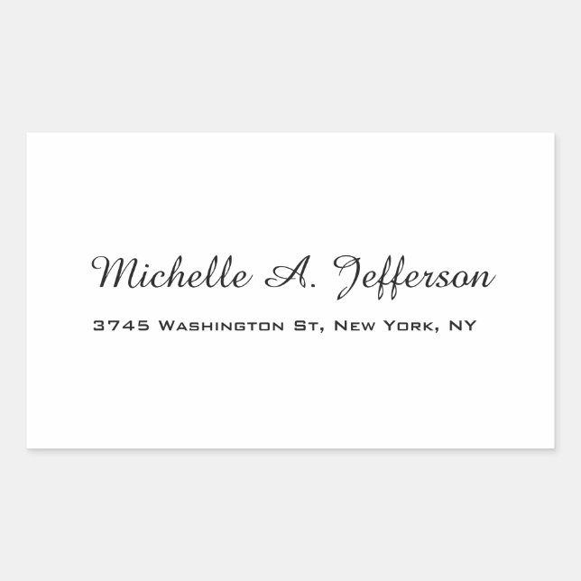 Klassische Handschrift Creative Trendy White Rechteckiger Aufkleber (Vorderseite)