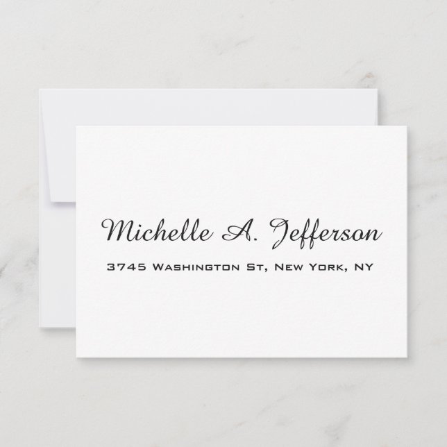 Klassische Handschrift Creative Trendy White RSVP Karte (Vorderseite)
