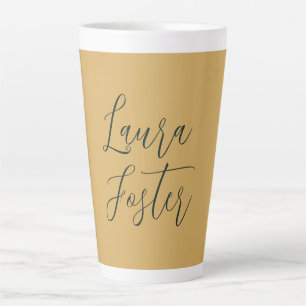 Klassische Handschrift Eleganname Gold Farbe Milchtasse