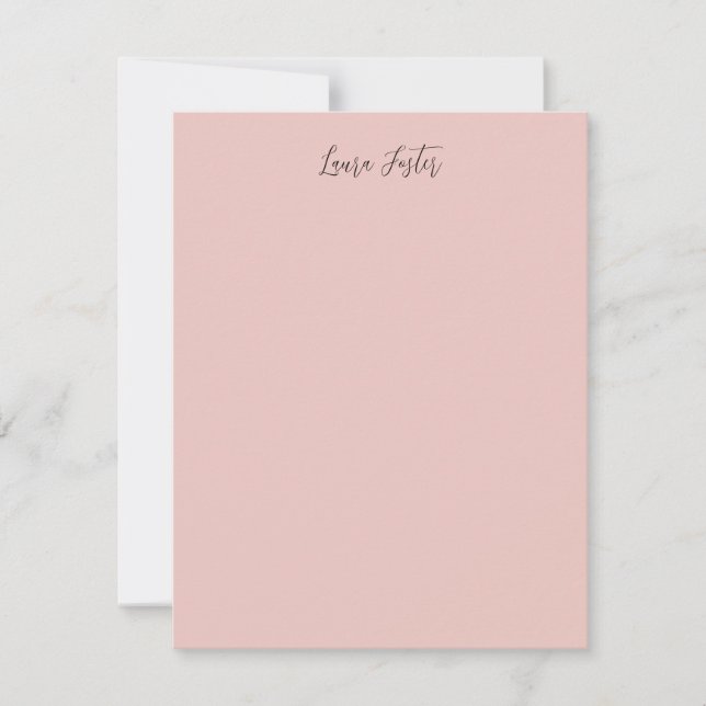 Klassische Handschrift Elegantname Rose Gold Mitteilungskarte (Vorderseite)
