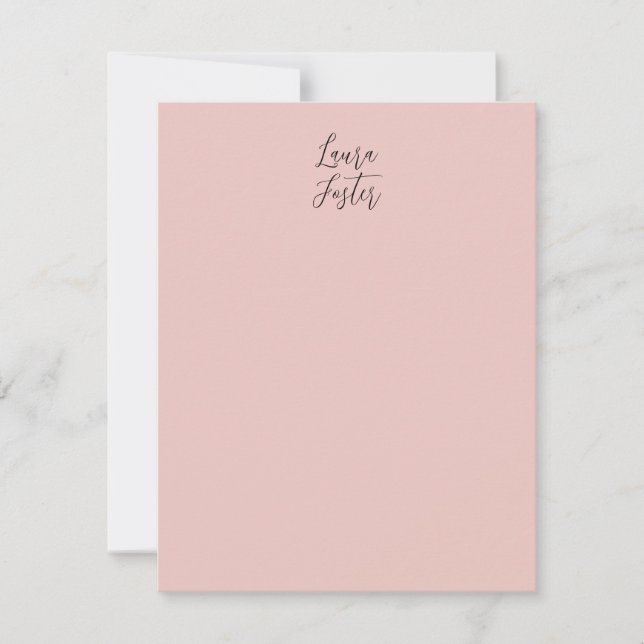 Klassische Handschrift Elegantname Rose Gold Mitteilungskarte (Vorderseite)