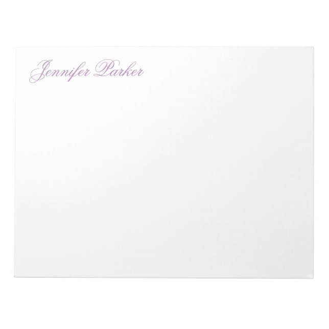 Klassische Handschrift für Ihren Namen Feminine St Notizblock (Vorderseite)