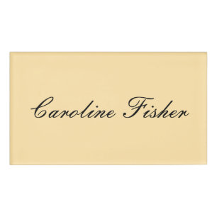 Klassische Handschrift Schlicht einfach beige Namenschild