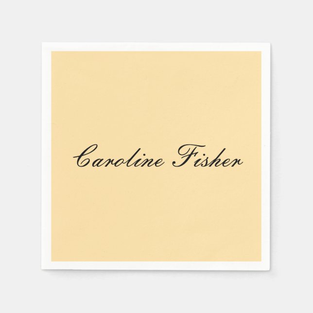 Klassische Handschrift Schlicht einfach beige Serviette (Vorderseite)