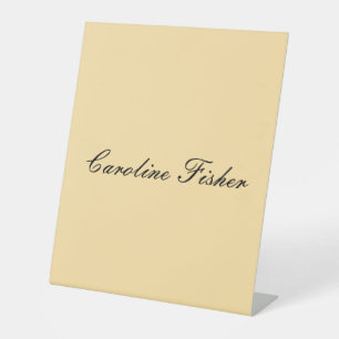 Klassische Handschrift Schlicht einfach beige Sockelschild