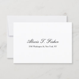 Klassische Handschrift Schlicht, einfach weiß RSVP Karte