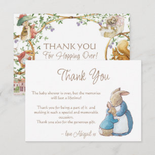Klassische Hase-Kaninchen-Baby-Shower-Dankeskarte