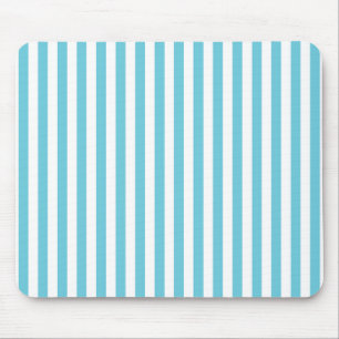 Klassische hellblaue und weiße vertikale Streifen Mousepad