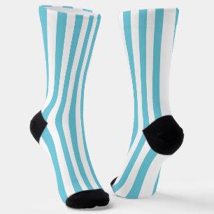 Klassische hellblaue und weiße vertikale Streifen Socken