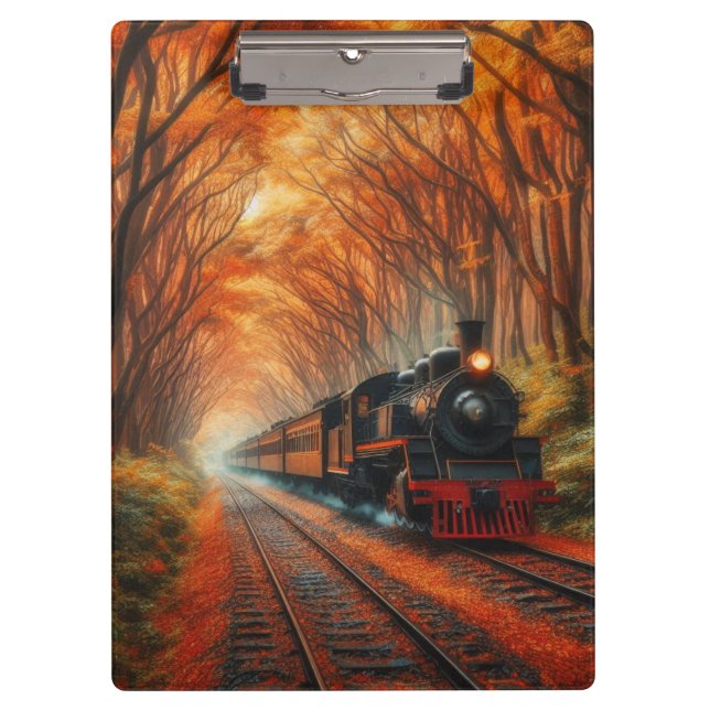 klassische Herbstbahn Klemmbrett (Vorderseite)