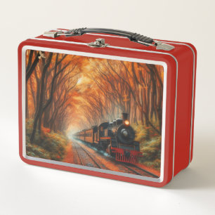 klassische Herbstbahn Metall Brotdose