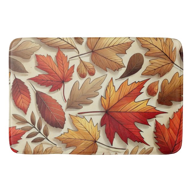 klassische Herbstblätter Badematte (Vorderseite)
