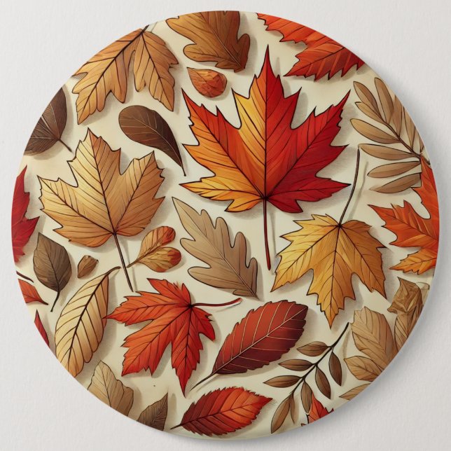 klassische Herbstblätter Button (Vorderseite)