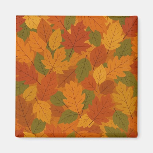 Klassische Herbstblätter gemustert Magnet (Vorne)