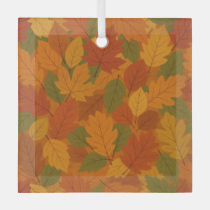 Klassische Herbstblätter gemustert Ornament Aus Glas