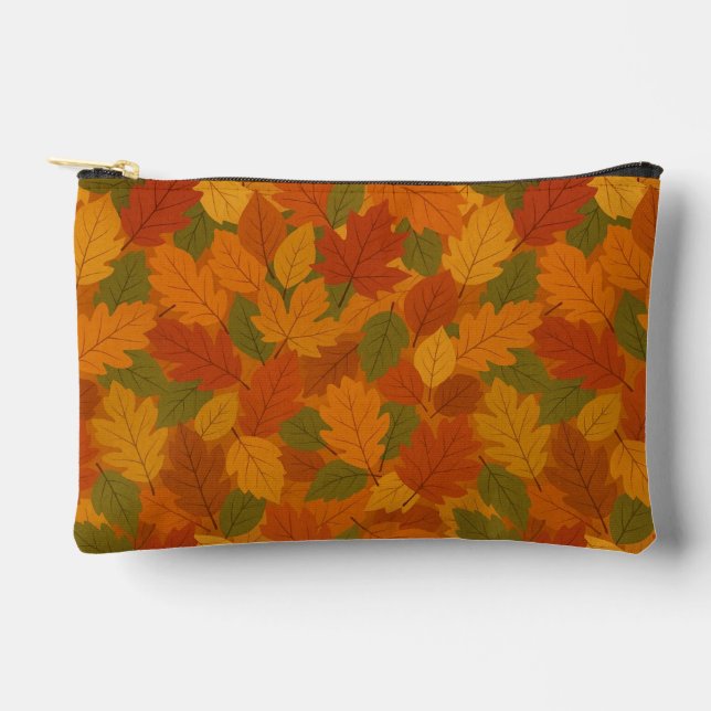 Klassische Herbstblätter gemustert Zubehörtasche (Vorderseite)