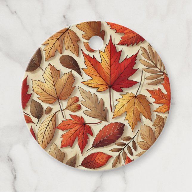 klassische Herbstblätter Geschenkanhänger (Vorderseite)