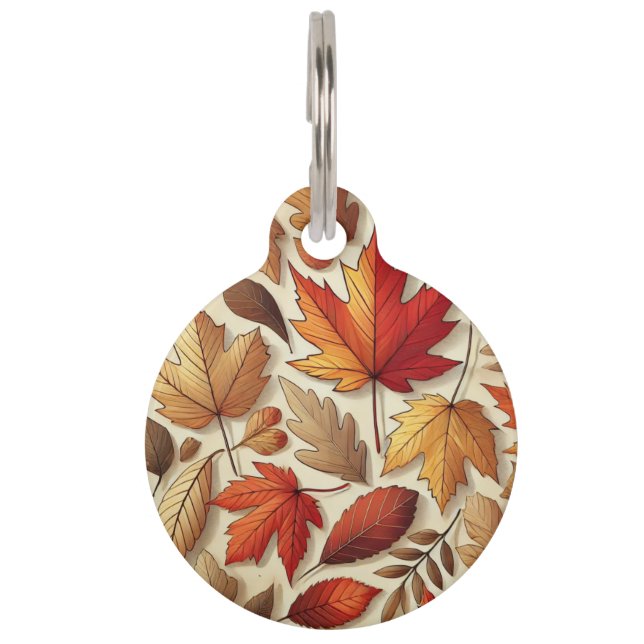 klassische Herbstblätter Haustiermarke (Vorderseite)
