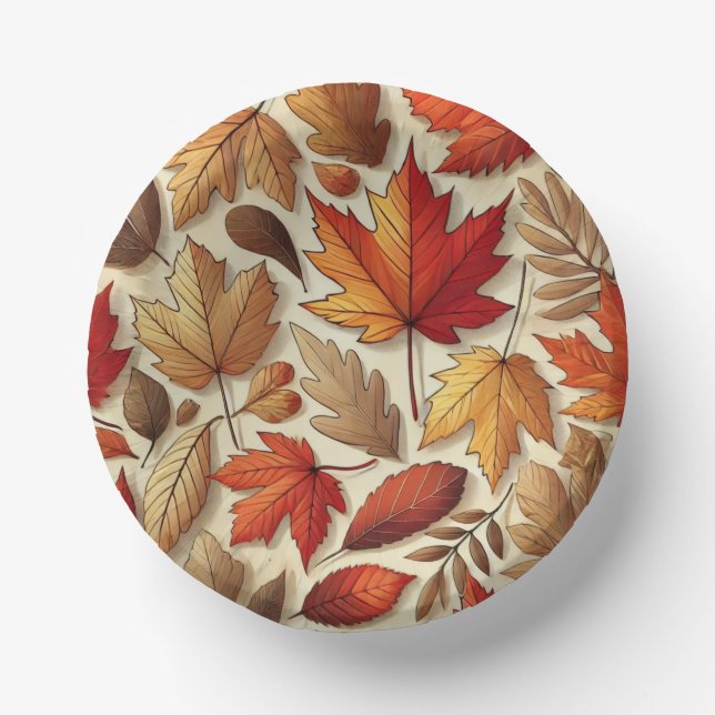 klassische Herbstblätter Pappteller (Vorderseite)