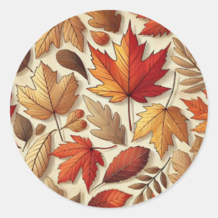 klassische Herbstblätter Runder Aufkleber