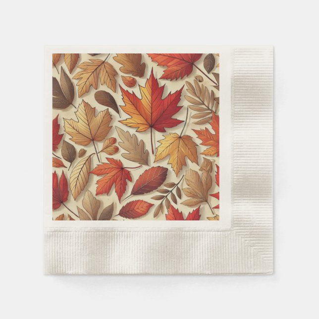 klassische Herbstblätter Serviette (Vorderseite)