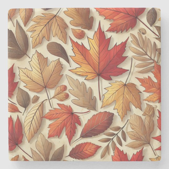 klassische Herbstblätter Steinuntersetzer (Vorderseite)