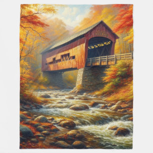 klassische Herbstbrücke Fleecedecke