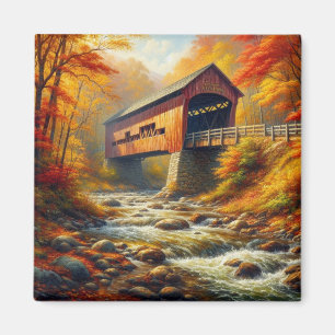 klassische Herbstbrücke Magnet