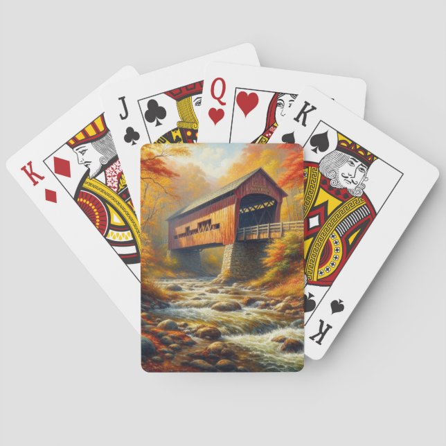 klassische Herbstbrücke Spielkarten (Rückseite)