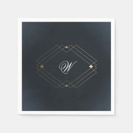 Klassische Hochzeit der Blaukalligraphie Serviette