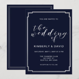 Klassische Hochzeit der Marine Einladung