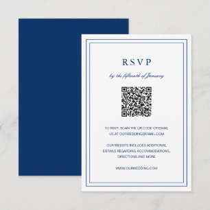 Klassische Hochzeit der Marine RSVP Karte