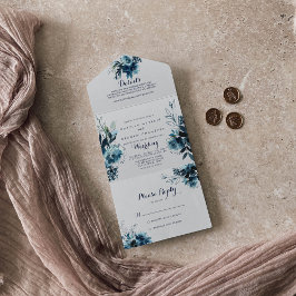 Klassische Hochzeit der Wasserfarben All In One Einladung