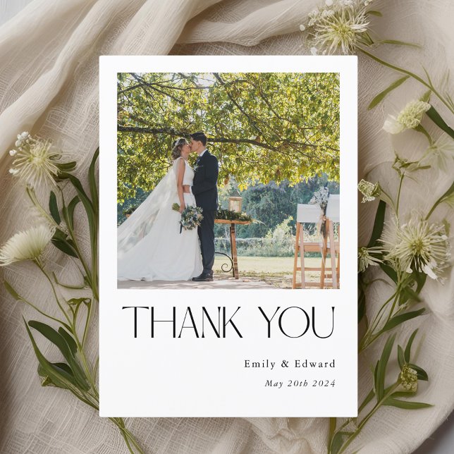 Klassische Hochzeit des modernen Fotos Dankeskarte (Von Creator hochgeladen)