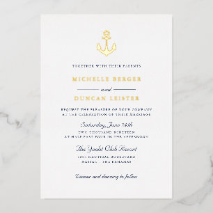 Klassische Hochzeit im Blue Anchor Nautical Yacht  Folieneinladung
