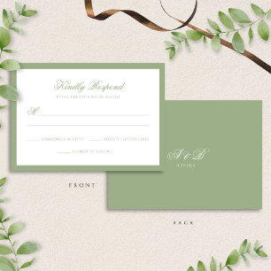 Klassische Hochzeit im Skript-Stil mit Salbeigrüne RSVP Karte