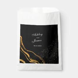 Klassische Hochzeit in Schwarz und Gold Geschenktütchen