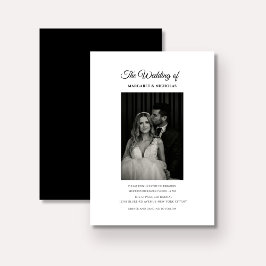 Klassische Hochzeit in Schwarz-Weiß-Foto Einladung
