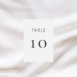 Klassische Hochzeit in Weiß Tischnummer<br><div class="desc">Ein weißer Hintergrund,  schwarzer Text. Personalisieren Sie Ihre Tischnummern und fügen Sie sie hinzu. Fügen Sie Ihre Nummern eins nach dem anderen hinzu.</div>