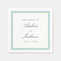 Klassische Hochzeit mit blauer und grüner Grenze