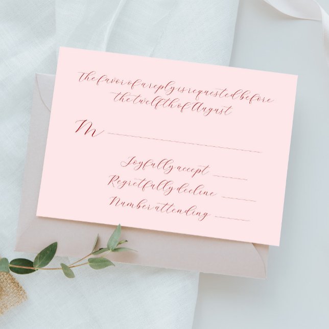 Klassische Hochzeit mit elegantem Kalligrafieschre RSVP Karte (Von Creator hochgeladen)